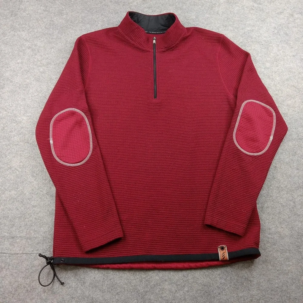 Adidas Sweater Mens XL Sweatshirt Adicross Quarter Zip Golf Pullover Elbow Patch